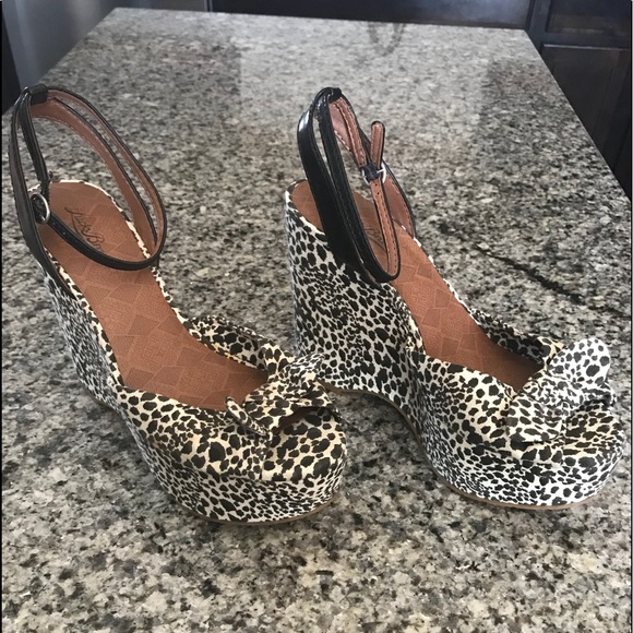 Lucky Brand Shoes - Animal print platform wedge sandals